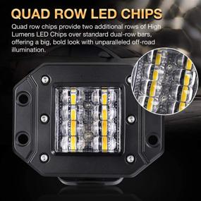 img 2 attached to 🚚 Мощные LED прожекторы OFFROADTOWN для грузовика, UTV, SUV, лодки - 2 шт 12V 48W светодиодная рабочая панель с монтажом на решетке - Надежные светодиодные фары для вождения.