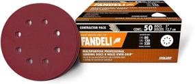 img 1 attached to 🪚 Fandeli 5 Inch Sanding Discs - Pack of 50, 80, 120, 220 Grit Sandpaper - Hook and Loop Assorted Grits Sanding Discs - Ideal for Orbital Sander - 8 Hole Sanding Discs