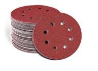 🪚 fandeli 5 inch sanding discs - pack of 50, 80, 120, 220 grit sandpaper - hook and loop assorted grits sanding discs - ideal for orbital sander - 8 hole sanding discs logo