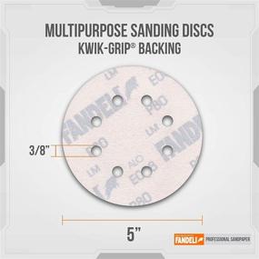 img 2 attached to 🪚 Fandeli 5 Inch Sanding Discs - Pack of 50, 80, 120, 220 Grit Sandpaper - Hook and Loop Assorted Grits Sanding Discs - Ideal for Orbital Sander - 8 Hole Sanding Discs