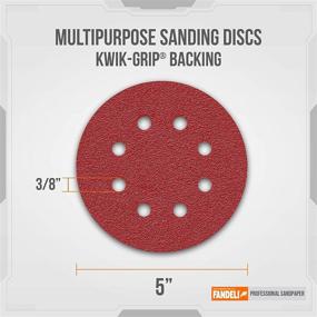 img 3 attached to 🪚 Fandeli 5 Inch Sanding Discs - Pack of 50, 80, 120, 220 Grit Sandpaper - Hook and Loop Assorted Grits Sanding Discs - Ideal for Orbital Sander - 8 Hole Sanding Discs