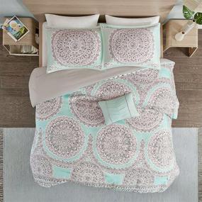 img 3 attached to 💤 Comfy and Stylish: Comfort Spaces CS10-0224 Ultra Soft All Season Girls Room Bedding Set, Full/Queen (90"x90"), Adele Aqua Medallion