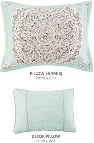 img 1 attached to 💤 Comfy and Stylish: Comfort Spaces CS10-0224 Ultra Soft All Season Girls Room Bedding Set, Full/Queen (90"x90"), Adele Aqua Medallion