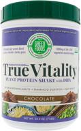 25.2 oz green foods true vitality plant protein shake with dha - chocolate logo