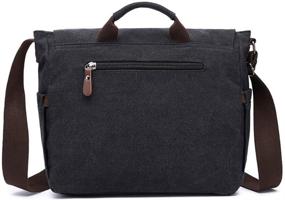 img 2 attached to 👜 Stylish Vintage Canvas Messenger Bag: Perfect School Shoulder Bag for 13.3-15inch Laptop, Ideal Business Briefcase