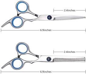 img 2 attached to Hair Cutting Scissors Kit - Thinning Shears Set of Stainless Steel Hairdressing Scissors for Men, Women, and Kids Haircuts (11pcs)