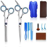 hair cutting scissors kit - thinning shears set of stainless steel hairdressing scissors for men, women, and kids haircuts (11pcs) logo