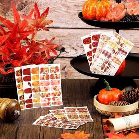 img 1 attached to Maple Leaf Fall Nail Stickers, Thanksgiving Full Nail Wraps - 12 Sheets Set with Self-Adhesive Nail Decal Art, Nail Files Included - Perfect for Women and Girls