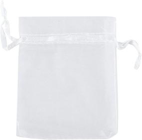 img 4 attached to 🛍️ 50pcs Large Sheer Organza Favor Bags - Ankirol 12 X 16 INCH X-Large White Organza Drawstring Bags