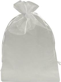 img 2 attached to 🛍️ 50pcs Large Sheer Organza Favor Bags - Ankirol 12 X 16 INCH X-Large White Organza Drawstring Bags