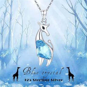 img 3 attached to 🐱 Women's 925 Sterling Silver Animal Pendant Necklace - Cat Frog Bat Mermaid Giraffe - Austrian Circle Crystal Jewelry for Christmas Birthday Gift