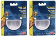 🐦 convenient living world 2-pack seed cups with hooks - perfect for small birds! logo