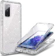 📱 nznd samsung galaxy s20 fe 5g case: full-body protective shockproof cover with built-in screen protector, crystal glitter clear design logo