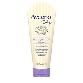 img 4 attached to 👶 Aveeno Baby Calming Comfort Moisturizing Lotion: Lavender, Vanilla, Natural Oatmeal, 8 fl. oz