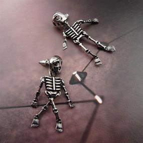 img 1 attached to 🎃 RareLove Gothic Halloween Costume Earrings: Funny Skull Skeleton Dangle Studs for Women/Girls, Alloy Plated - Spookily Stylish!