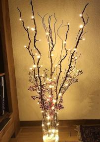 img 4 attached to 48LED Floor Vases Decorative Light String with Vanthylit Lighted Natural Willow Twig Branches for Christmas Wedding Party Home Holiday Decoration in Warm White Lights