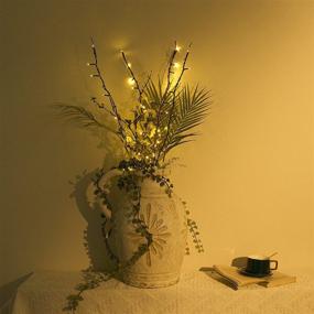 img 2 attached to 48LED Floor Vases Decorative Light String with Vanthylit Lighted Natural Willow Twig Branches for Christmas Wedding Party Home Holiday Decoration in Warm White Lights