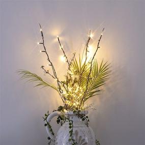 img 3 attached to 48LED Floor Vases Decorative Light String with Vanthylit Lighted Natural Willow Twig Branches for Christmas Wedding Party Home Holiday Decoration in Warm White Lights