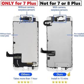 img 2 attached to 📱 iPhone 7 Plus Screen Replacement - Full Assembly LCD Display Digitizer in White with Front Camera, Earpiece, Sensors, Waterproof Seal, Repair Tools, and Tempered Film - Compatible with A1784, A1785, A1661 (White)