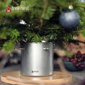img 2 attached to 🎄 Tree Nest Christmas Tree Stand Base: Mini Tree Holder & Decorative Xmas Tree Decoration (Moonlight, Silver)