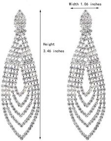 img 3 attached to Sparkling Elegance: Silver Plated 💎 Crystal Rhinestone Wedding Chandelier Earrings for Women