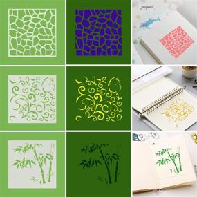 img 2 attached to SOTOGO 25 Pcs Mixed Pattern Hollow Out Painting Stencils: Versatile Square-shaped Plastic Stencils for Wood, Journaling, Scrapbooking, and DIY Drawing