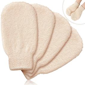 img 4 attached to 🧤 Deep Exfoliating Bath Shower Mitt Set - Scrubbing Gloves for Effective Body Exfoliation