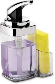 img 4 attached to Chrome Square Push Pump Soap Dispenser by simplehuman, 22 oz. Capacity