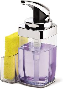 img 3 attached to Chrome Square Push Pump Soap Dispenser by simplehuman, 22 oz. Capacity