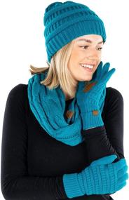 img 4 attached to Beanie Glove Scarf Bundle Teal Boys' Accessories