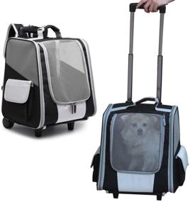 img 4 attached to 🐶 MY-PETS Pet Dog Backpack Carrier: Airline Approved, Hands-Free Mesh Ventilation Bag for Small Dogs, Cats, Hedgehog - Perfect for Walking, Hiking, Travel & Outdoor activities