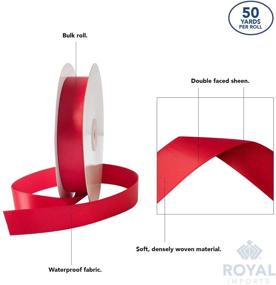 img 1 attached to 🎀 1-Inch Red Satin Double Face Fabric Ribbon – 50 YDS Roll, Ideal for Gift Wrapping, Bow Making, Hair Decoration, Holiday, Wedding, Floral Crafts