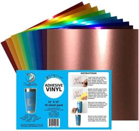 img 4 attached to Craftables Metallic Vinyl Starter Pack - High-Shine Chrome Polish Finish Craft Vinyl for Cricut and Silhouette Cameo - (10) 12x12 Sheets
