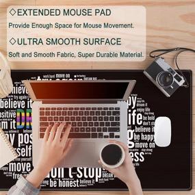 img 3 attached to 🖱️Большая игровая коврик для мыши Pemlari Extra Large (31.5x15.7 дюймов, толщина 3 мм) с антискользящей резиновой основой, XXL коврик для мыши и клавиатуры для стола, стойкий к воде для игрового офиса дома компьютер ноутбук - оптимизированный с положительными характеристиками
