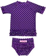 rufflebutts polka dot rash guard swimsuit set: upf 50+ sun protection for baby/toddler girls logo