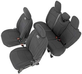 img 4 attached to 🚗 High-Performance Neoprene Seat Cover for 2018-2021 Jeep Wrangler JLU with Rear Arm Rest - Model 91012