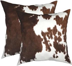 img 4 attached to Pillow Covers Cowhide Decorative Printed