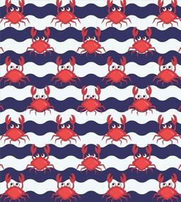 img 1 attached to 🦀 Ambesonne Crabs Duvet Cover Set: Nautical Maritime Theme Sea Animals Twin Size Bedding with Pillow Sham – Red Blue Striped Illustration Print