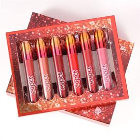 img 1 attached to 💄 EVPCT 6Pcs Matte to Glitter Liquid Lipstick: Sparkling 6-Color Lips Set Kit, Diamond Red Glitter, Waterproof, Long-Lasting, Metallic Shimmer, Brown Pink Lipgloss Lip Gloss Sets for Women