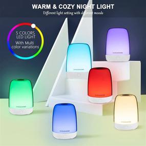 img 3 attached to 🌟 Touch Lamp Bedroom Night Light - Multifunctional, Dimmable Lamps with RGB Color Changing LED Lights - Perfect Gift for Kids, Girls, and Moms - USB Rechargeable - Longer Hours of Use