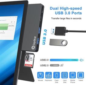 img 2 attached to 🔌 【2022 Enhanced】 Surface Pro 6/Pro 5/Pro 4 Docking Station, Jaydear 6 in 2 Dock Adapter Hub with 4K HDMI via Mini Displayport, USB C Port, Dual USB 3.0 Ports(5Gbps), SD/TF Slot-T801