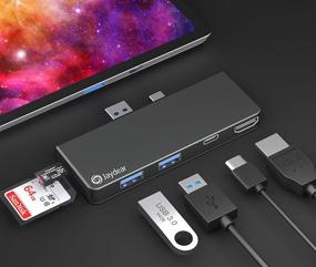 img 4 attached to 🔌 【2022 Enhanced】 Surface Pro 6/Pro 5/Pro 4 Docking Station, Jaydear 6 in 2 Dock Adapter Hub with 4K HDMI via Mini Displayport, USB C Port, Dual USB 3.0 Ports(5Gbps), SD/TF Slot-T801