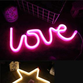 img 2 attached to Party Supplies: MorTime LED Neon Light Sign - Pink Love - Ideal Girls Room Decoration Accessory and Table Decoration