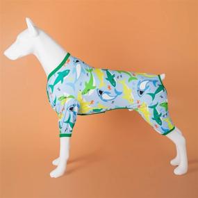 img 2 attached to LovinPet Big Dog Pullover with Full Belly Coverage for Larger Breeds - Pitbull Print Shirt for Men - Lightweight Pet Pajamas with Rabbit and Wild Horse Prints - Full Coverage Large Dog Onesie Jumpsuit