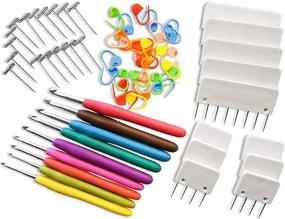 img 4 attached to 🧶 Ultimate Knitting Blockers Bundle: 27 Combs, 9 Crochet Hooks, 150 T Pins, 50 Colorful Stitch Markers - Perfect for Blocking Knitting, Crochet, Lace & Needlework Projects