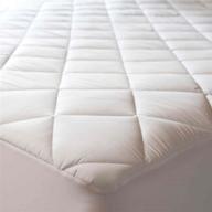 🛏️ abstract quilted mattress pad: white fitted waterproof cotton protector cover for 33 x 75 (cot) size logo