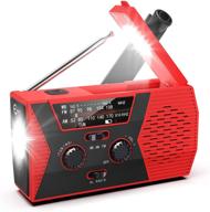 multipurpose emergency radio: hand crank radio with power bank, am/fm/noaa weather radio and led flashlight - ideal for outdoor emergencies logo