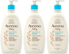 img 4 attached to Aveeno Baby Daily Moisture Lotion with Colloidal Oatmeal & Dimethicone - 54.0 Fl Oz (Pack of 3)