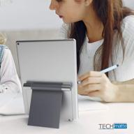 📱 techmatte multi-angle aluminum ipad stand: holder for tablets, e-readers, smartphones, nintendo switch - mini stand logo