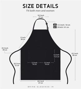 img 3 attached to 👩 Syntus 2 Pack Adjustable Bib Apron - Waterdrop Resistant - 2 Pockets - Ideal for Women and Men Chefs - Black - Cooking Kitchen Aprons